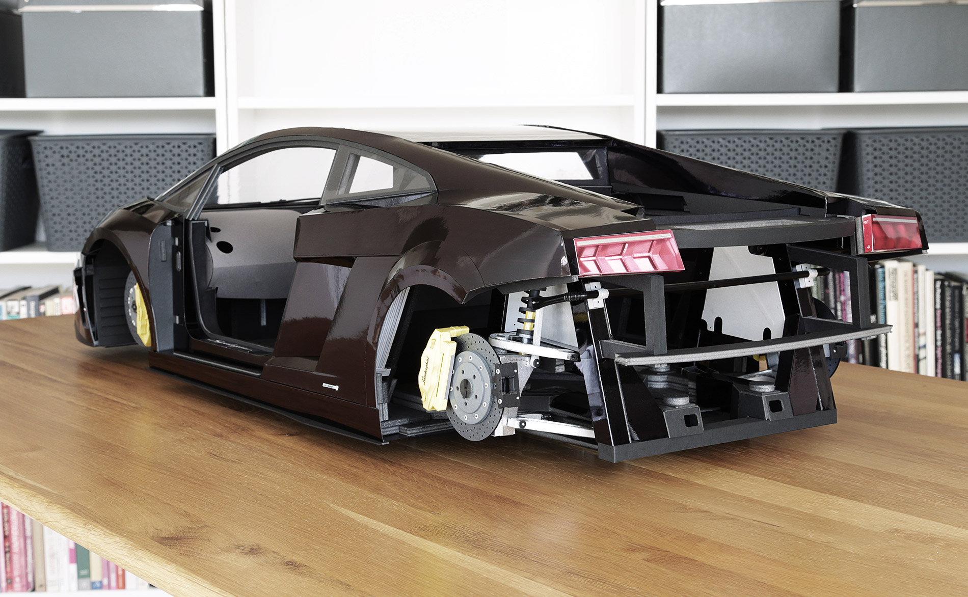 Rear three-quarter view. Doors and rear bumper were next on the list to be designed and built.