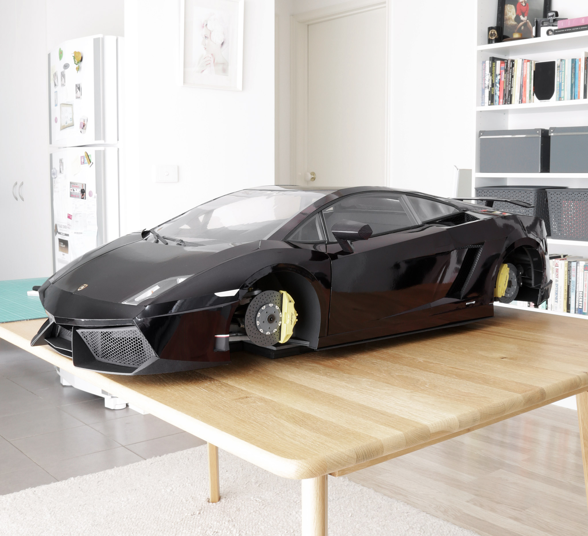 Body finally finished! I'd spent several months designing hundreds of parts for doors; engine cover; and rear bumper. Turned out nice!